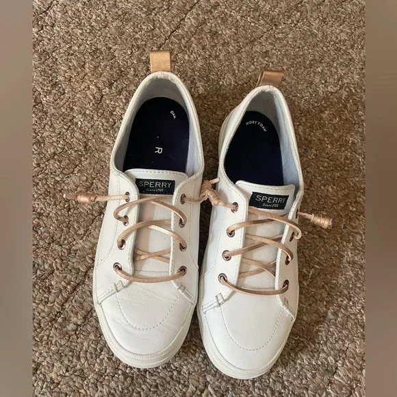 Sperry Crest Vibe Leather Sneaker Womens Sz 8 - Picture 2 of 8